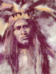 My original pastel of a Native American Indian 2005
