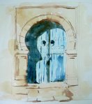 Original watercolour sketch of a Moroccan door.